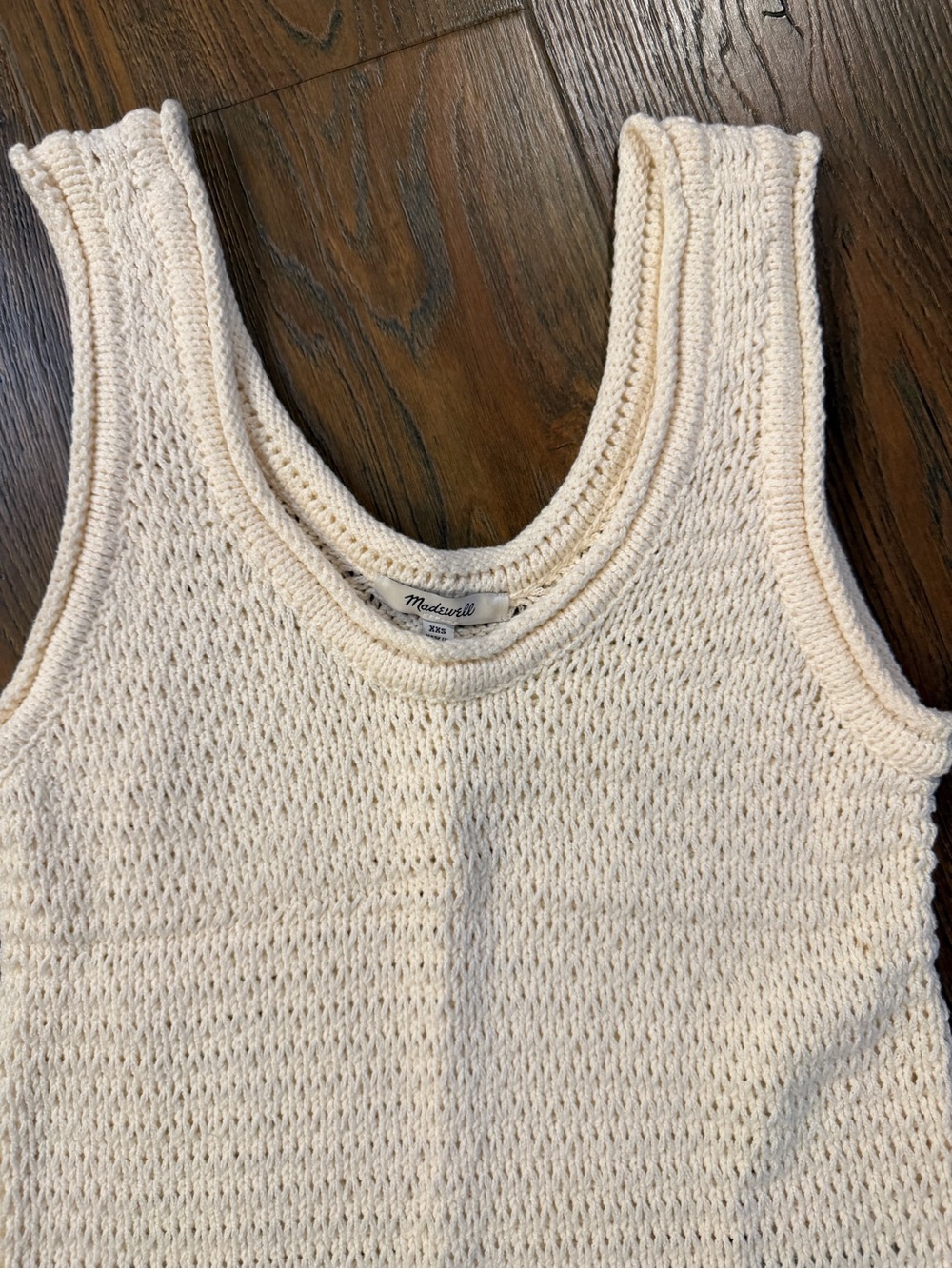 Madewell Cream Knit Tank Top crochet Boho sleeveless sweater